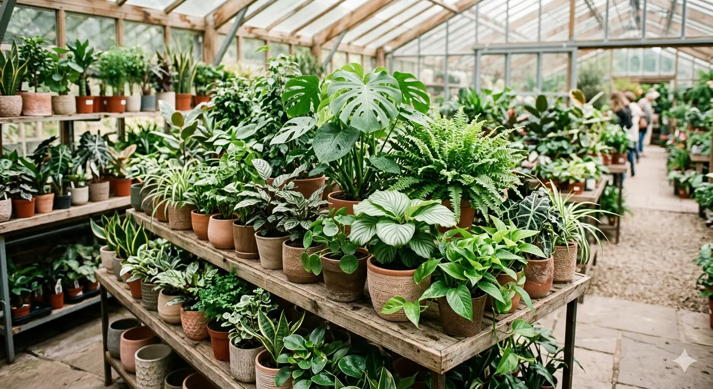 Indoor houseplants on display at a Boise garden center