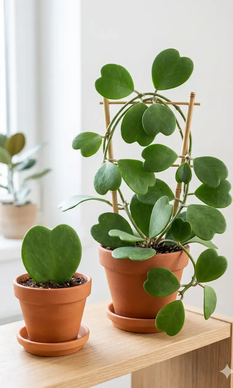 Hoya kerrii sweetheart plant with a thick heart-shaped leaf