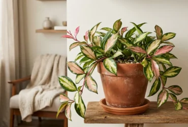 Hoya Krimson Princess with leaves variegated cream and pink in the center