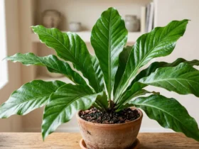Anthurium hookeri Bird's Nest Anthurium with broad glossy green leaves in a rosette