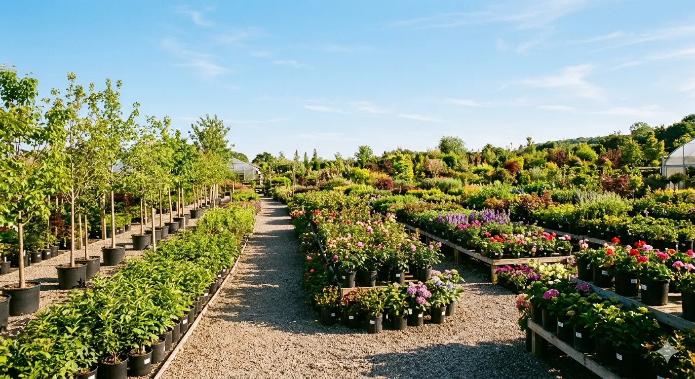 Outdoor and indoor plant selection at a New Jersey garden center