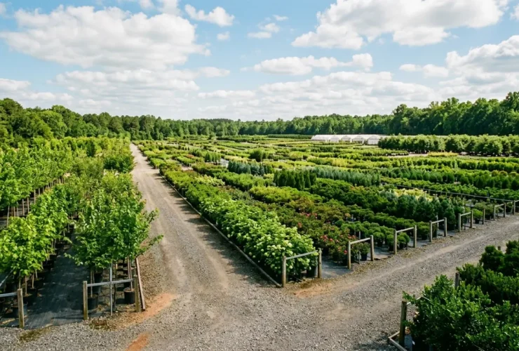 Wide variety of trees shrubs and perennials at a large Georgia nursery