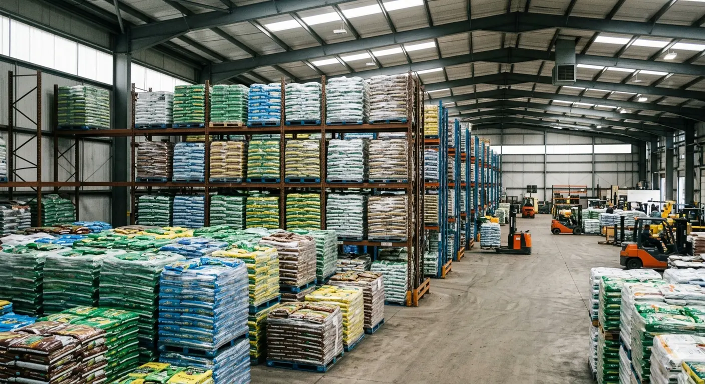 Industrial-style warehouse for wholesale greenhouse supplies