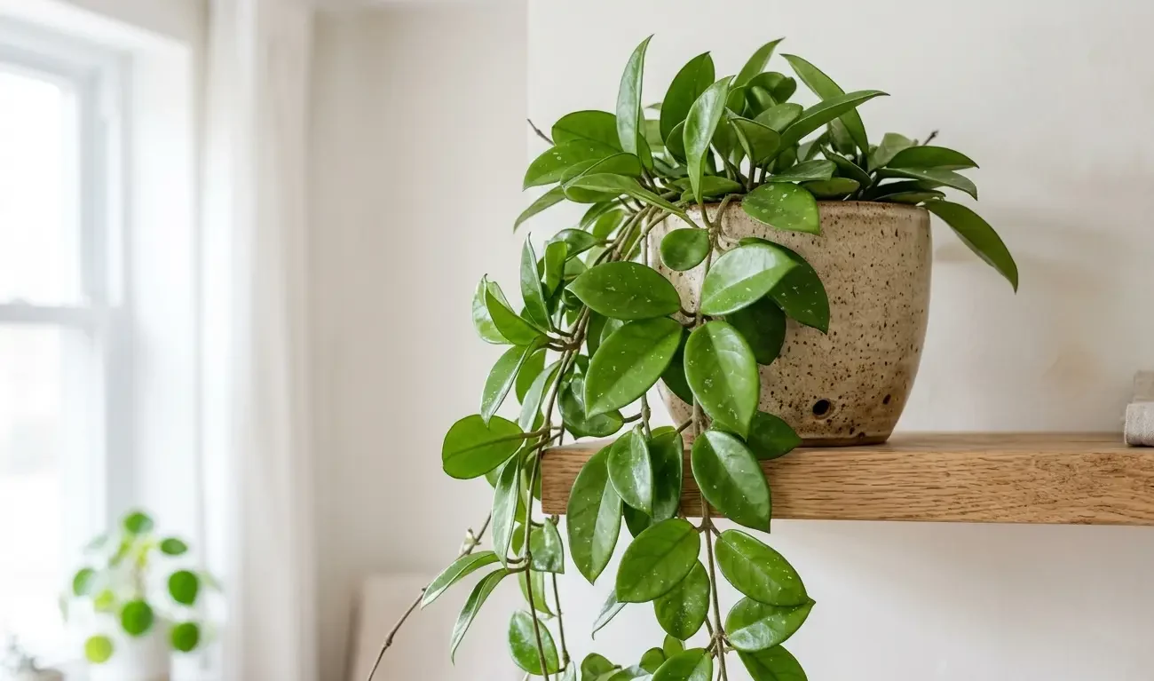 A Hoya with waxy leaves, safe for cats and dogs