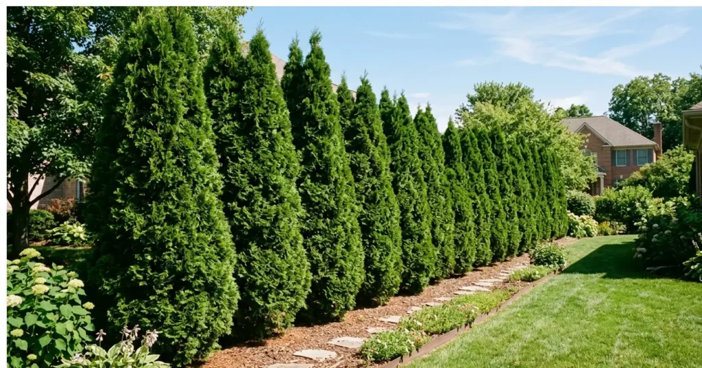 Tall thuja green giant hedge plants for privacy screens 