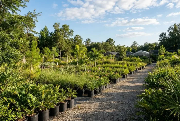 Florida native plants and shrubs at a local nursery in Jacksonville